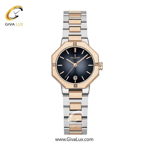 ساعت مچی اورجینال زنانه کلبرت COLBERT رزگلد | نقره ای-رزگلد| سرمه ای| کد رفرنس 0347L