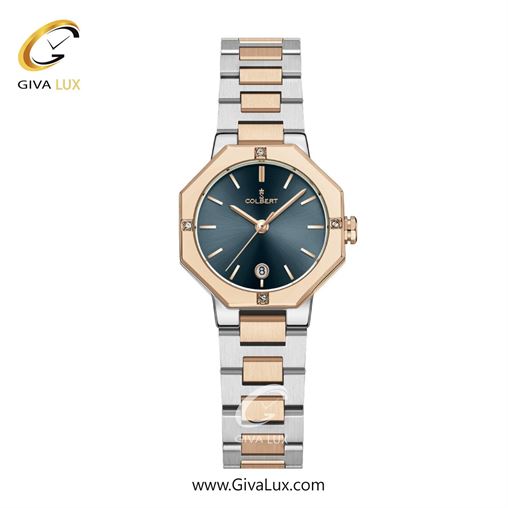 ساعت مچی اورجینال زنانه کلبرت COLBERT رزگلد | نقره ای-رزگلد| سرمه ای| کد رفرنس 0347L