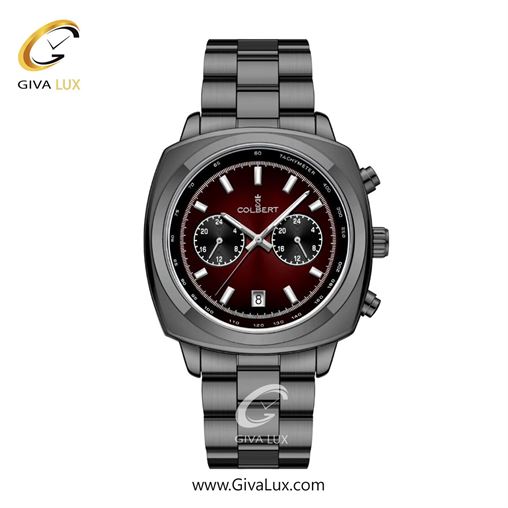 ساعت مچی اورجینال مردانه کلبرت COLBERT سه موتوره فول تایم تیتانیوم | تیتانیوم| زرشکی| کد رفرنس 0350M