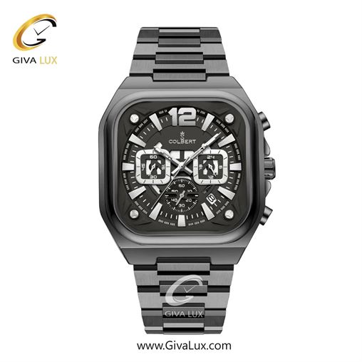 ساعت مچی اورجینال مردانه کلبرت COLBERT سه موتوره کرنوگراف تیتانیوم | تیتانیوم| مشکی| کد رفرنس 0357M