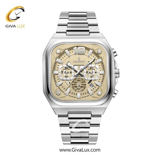 ساعت مچی اورجینال مردانه کلبرت COLBERT سه موتوره کرنوگراف نقره ای | نقره ای| کرم| کد رفرنس 0357M