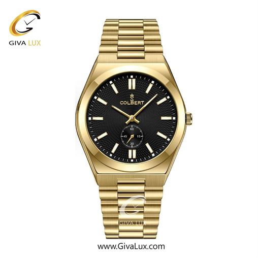 ساعت مچی اورجینال مردانه کلبرت COLBERT دو موتوره زیر ثانیه طلایی | طلایی| مشکی| کد رفرنس 0358M