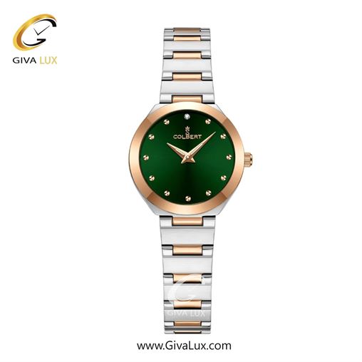 ساعت مچی اورجینال زنانه کلبرت COLBERT رزگلد | نقره ای-رزگلد| سبز یشمی تیره| کد رفرنس 0365L