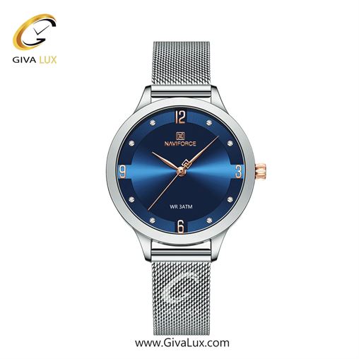 ساعت مچی زنانه بند حصیری ناوی فورس(نیوی فورس) سیلور  NF5023 S/BE 384_5023SSBl.jpg