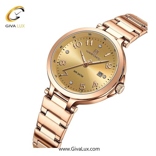 ساعت مچی زنانه بندفلزی تقویم دار ناوی فورس(نیوی فورس) رزگلد NF5033 RG-RG 391_5033Ro-G.jpg