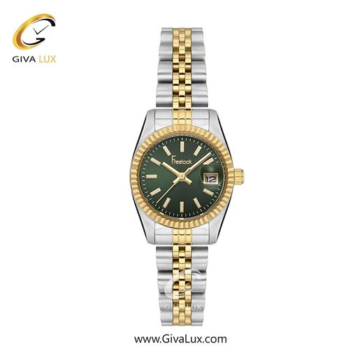 ساعت مچی اورجینال زنانه فریلوک Freelook طلایی | طلایی-نقره ای| سبز یشمی تیره| کد رفرنس FL.4.10001-4