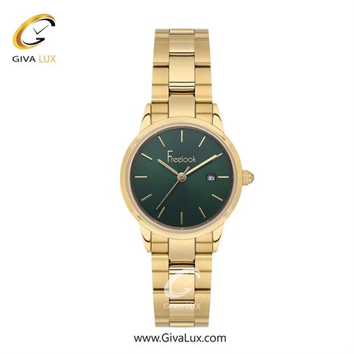 ساعت مچی اورجینال زنانه فریلوک Freelook طلایی | طلایی| سبز یشمی تیره| کد رفرنس FL.4.10012-4