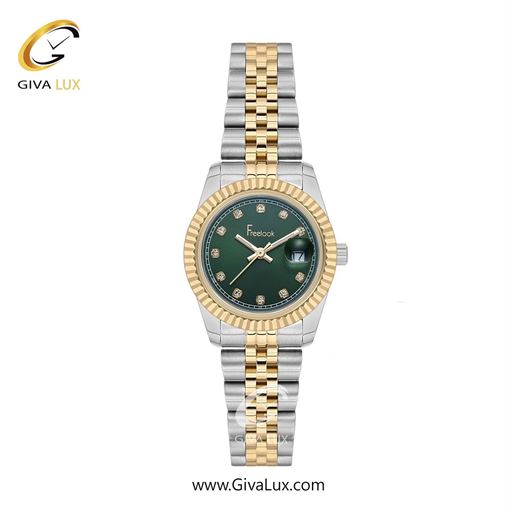 ساعت مچی اورجینال زنانه فریلوک Freelook طلایی | طلایی-نقره ای| سبز یشمی تیره| کد رفرنس FL.4.10014-5