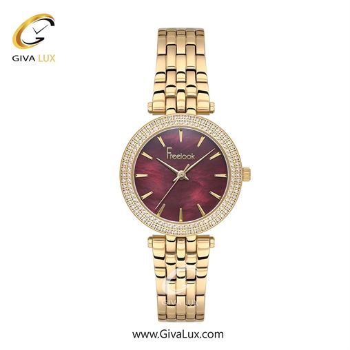 ساعت مچی اورجینال زنانه فریلوک Freelook طلایی | طلایی| زرشکی| کد رفرنس FL.4.10016-3