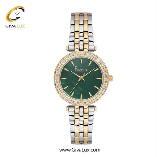 ساعت مچی اورجینال زنانه فریلوک Freelook طلایی | نقره ای-طلایی| سبز یشمی تیره| کد رفرنس FL.4.10016-5