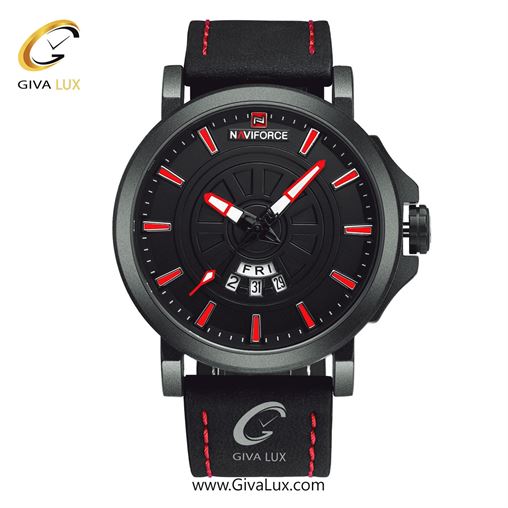ساعت مچی مردانه بند چرمی مشکی ناوی فورس (نیوی فورس) کد NF9125-B/R/B  406_NF9125-BRB.jpg