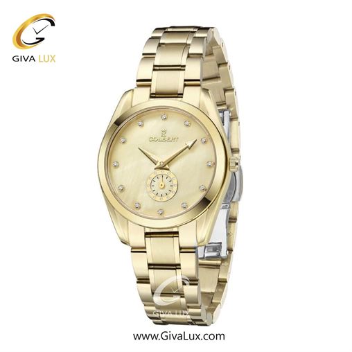 ساعت مچی اورجینال زنانه کلبرت COLBERT دو موتوره زیر ثانیه طلایی | طلایی| طلایی| کد رفرنس 0308L