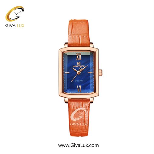 ساعت مچی زنانه تک موتوره  بند پی یو قهوه ای NF5039 RG/BE/O 428_RGBEO.jpg