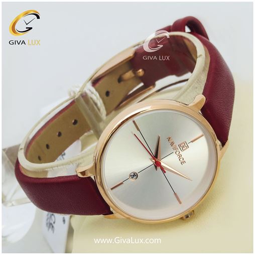 ساعت زنانه نوی فورس زرشکی مدل nf5006L