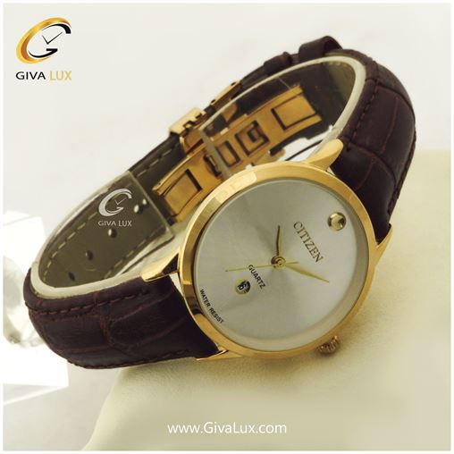 ساعت زنانه بندچرمی قهوه ای سیتی زن 