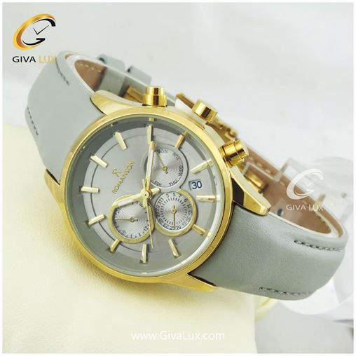 ساعت مچی زنانه طرح سه موتوره رومانسون بندچرمی طوسی