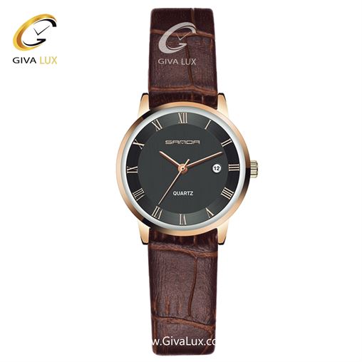 ساعت مچی بند چرمی قهوهای زنانه ساندا مدل SANDA188