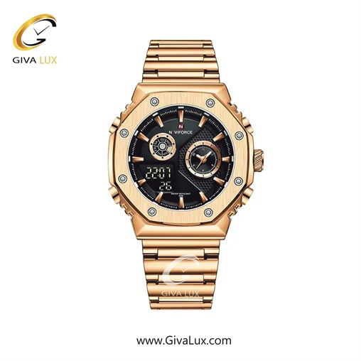 ساعت مچی مردانه دوزمانه بند استیل طلایی ناوی فورس (نیوی فورس) NF9216 G/G 456_RGB.jpg