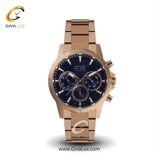 ساعت مچی اورجینال مردانه کرست | Crest سه موتوره فول تایم رزگلد | نقره ای-رزگلد| قهوه ای| کد رفرنس Crest 6107-2 471_6118-1.jpg