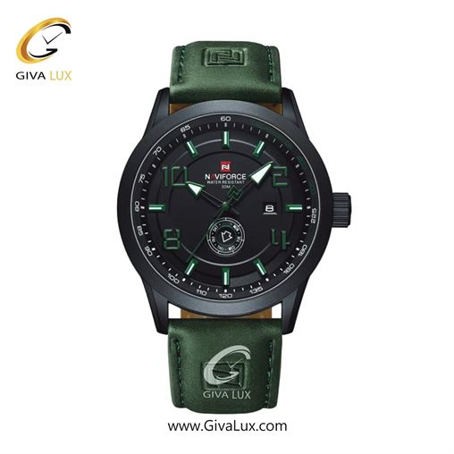 ساعت مچی مردانه تک موتوره بند چرمی سبز ناوی فورس (نیوی فورس) NF9229 B/GN/GN  480_BGNGN.jpg