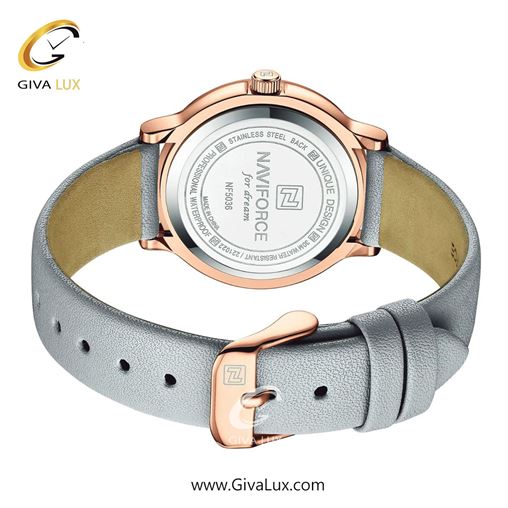 ساعت مچی زنانه بند چرمی دورنگین ناوی فورس (نیوی فورس) NF5036RG/W/GY 4_5036S.jpg