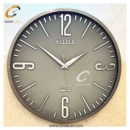ساعت دیواری اورجینال ولدر PVC طوسی| کد رفرنس 5014