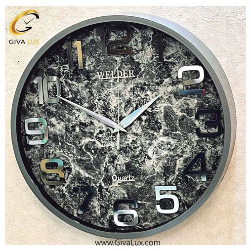 ساعت دیواری اورجینال ولدر PVC طوسی| کد رفرنس 5016
