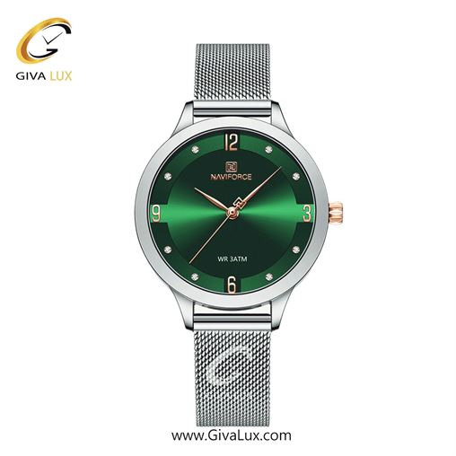 ساعت مچی زنانه بند حصیری ناوی فورس(نیوی فورس) سیلور-سبز  NF5023 S/GN 5023SSGr.jpg