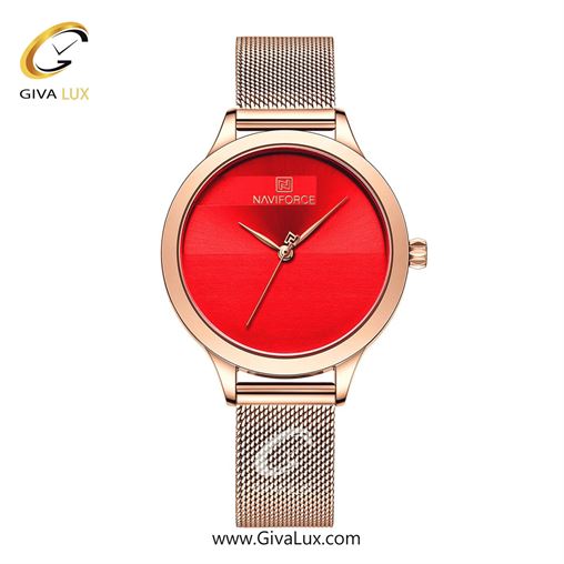 ساعت مچی زنانه بند حصیری ناوی فورس(نیوی فورس) رزگلد NF5027 RG/R 5027Ro-Red.jpg