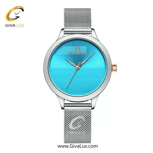 ساعت مچی زنانه بند حصیری ناوی فورس(نیوی فورس) سیلور-آبی NF5027 S/BE 5027S-Blu.jpg
