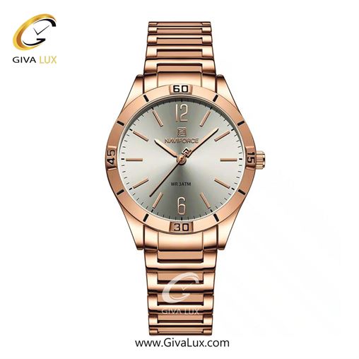 ساعت مچی زنانه بندفلزی ناوی فورس(نیوی فورس)رز گلد NF5029 RG/GR 5029Ro-Gray.jpg