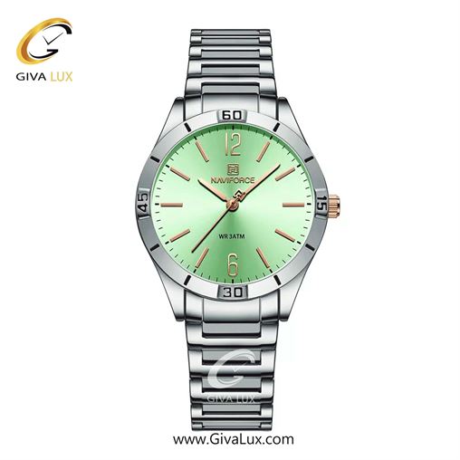 ساعت مچی زنانه بندفلزی ناوی فورس(نیوی فورس) سیلور NF5029 S/GN 5029S-Green.jpg