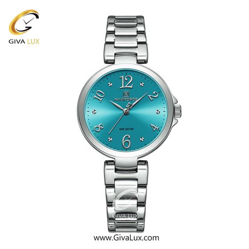 ساعت مچی زنانه بندفلزی ناوی فورس(نیوی فورس) سیلور -آبی کم رنگNF5031 S/BL 5031S-Blu.jpg