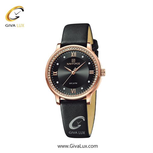 ساعت مچی زنانه بند چرمی دورنگین ناوی فورس (نیوی فورس) NF5036RG/B/B 5036B-Ro-B2.jpg