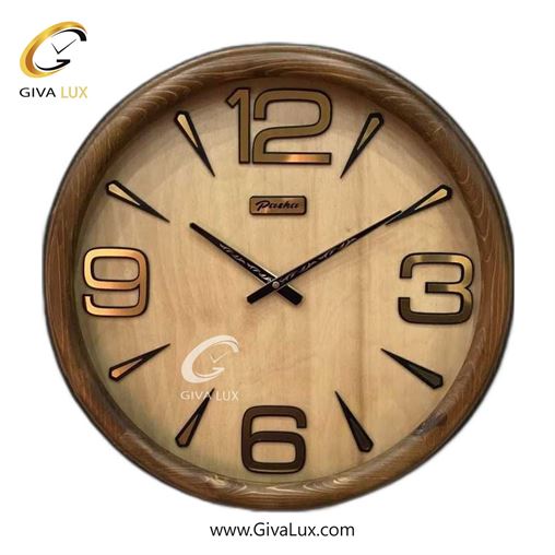 ساعت دیواری اورجینال پاشا چوب قهوه ای| کد رفرنس 504