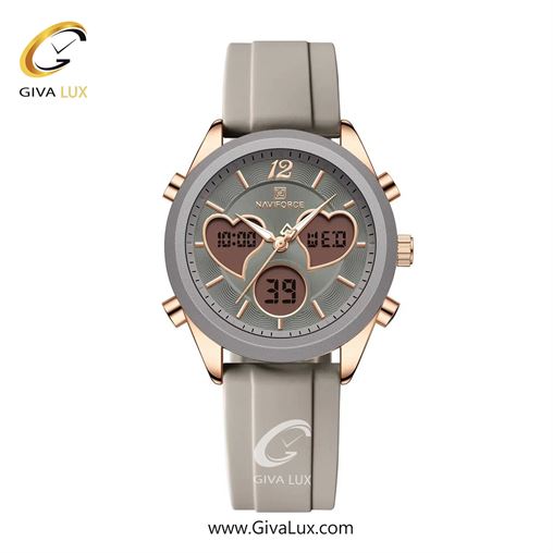 ساعت مچی اورجینال زنانه ناوی فورس|Naviforce|نوی فورس|نیوی فورس دو زمانه رزگلد-طوسی | طوسی| طوسی| کد رفرنس NF5045T RG/B.GY/B.GY