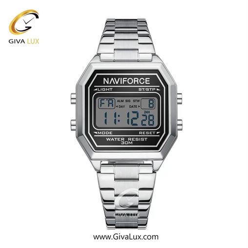 ساعت مچی اورجینال زنانه ناوی فورس|Naviforce|نوی فورس|نیوی فورس نقره ای | نقره ای| مشکی| کد رفرنس NF5063S S/B/S