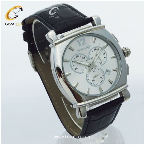 ساعت مردانه سه موتوره الگانس بندچرمی