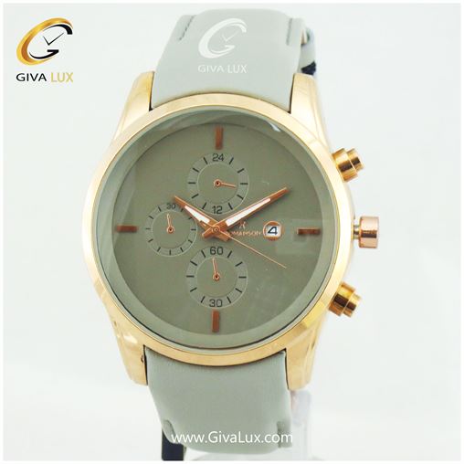 ساعت مچی مردانه طرح سه موتوره رومانسون بندچرمی طوسی