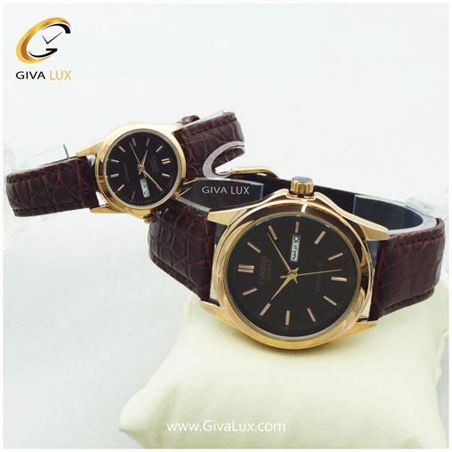 ست ساعت مچی بند چرمی کاسیو