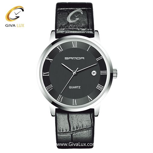 ساعت مچی بند چرمی مشکی مردانه ساندا مدل SANDA188