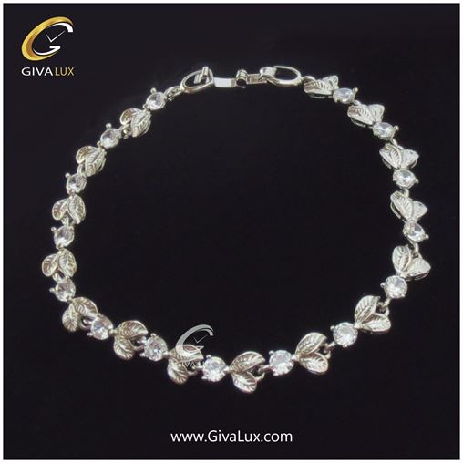 دستبند زنانه پرنگین رنگ ثابت جنس برنج