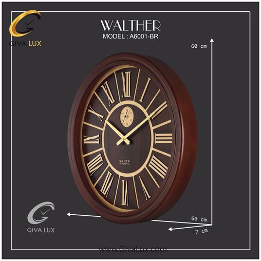 ساعت دیواری اورجینال والتر چوب قهوه ای| کد رفرنس 6001BR 6001-BR-1.jpg