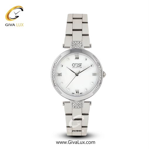 ساعت مچی اورجینال زنانه کرست | Crest نقره ای | نقره ای| سفید صدفی| کد رفرنس Crest 6002-4