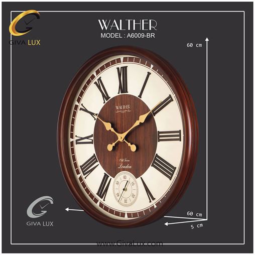 ساعت دیواری اورجینال والتر چوب قهوه ای| کد رفرنس 6009BR 6009-BR-2.jpg
