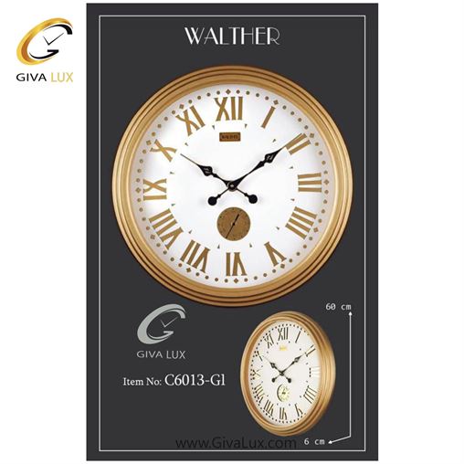 ساعت دیواری اورجینال والتر چوب طلایی| کد رفرنس 6013GR 6013-GR-1.jpg