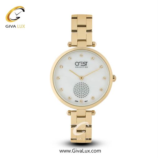 ساعت مچی اورجینال زنانه کرست | Crest  طلایی | طلایی| سفید صدفی| کد رفرنس Crest 6002-2 6019-1.jpg