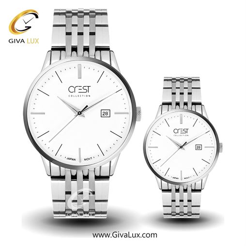 ساعت مچی اورجینال ست کرست | Crest نقره ای | نقره ای| سفید| کد رفرنس Crest 6025-2
