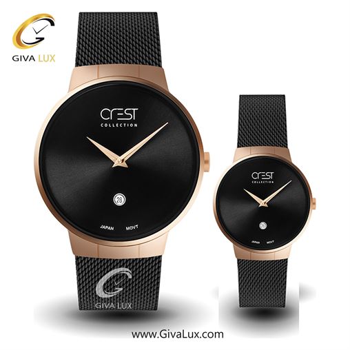 ساعت مچی اورجینال ست کرست | Crest  مشکی | مشکی| مشکی| کد رفرنس Crest 6027-1 6027-2.jpg