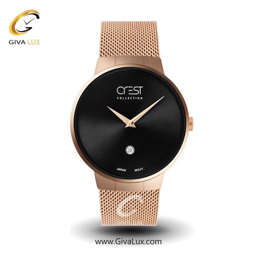 ساعت مچی اورجینال مردانه کرست | Crest  رزگلد | مشکی| مشکی| کد رفرنس Crest 6027-2 6027-3G.jpg
